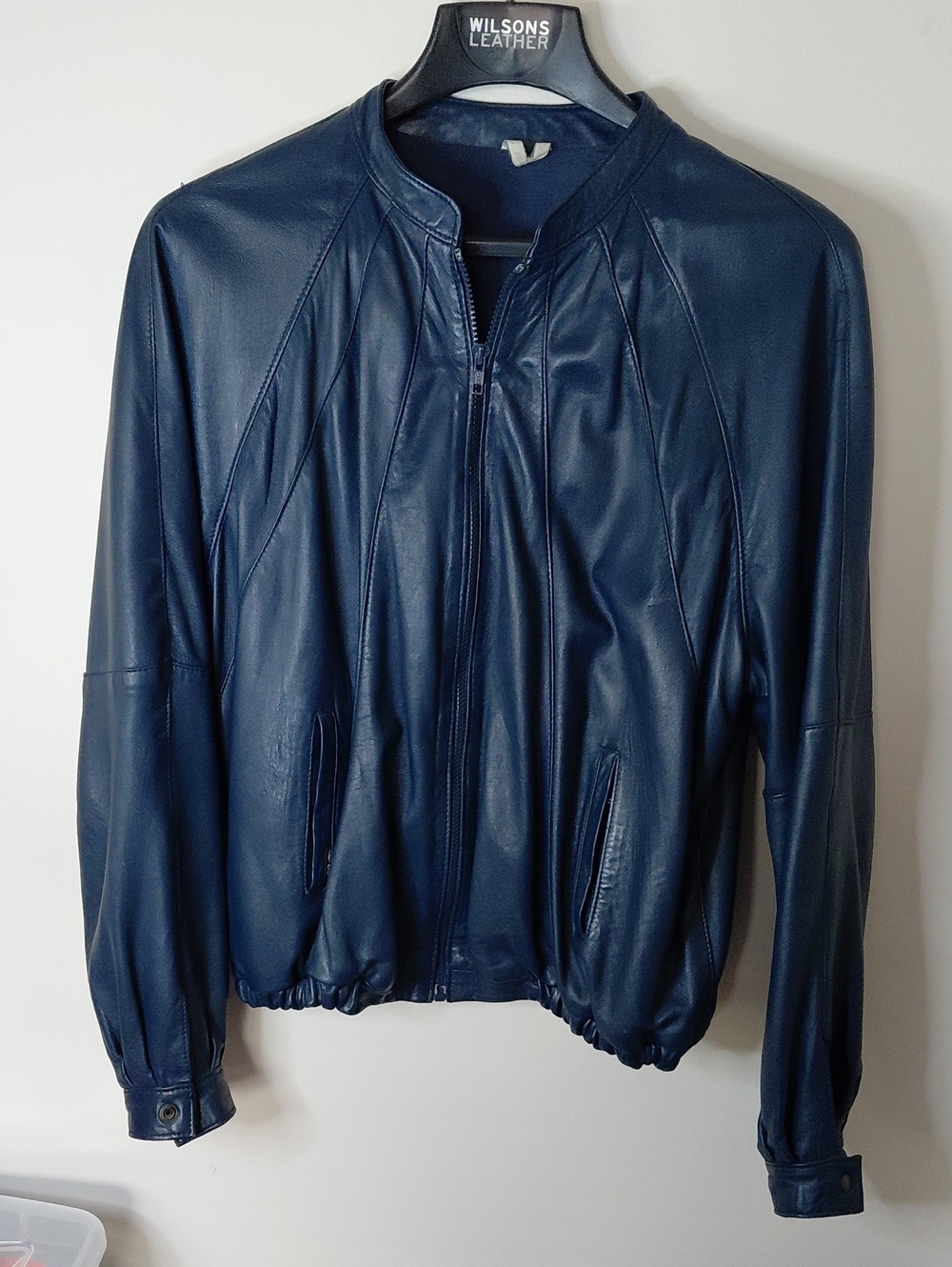 1980s Mens Navy Supersoft Zerimar Leather Jacket